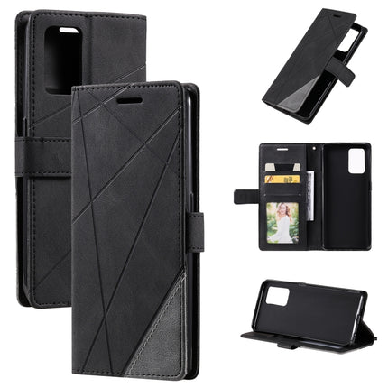 Skin Feel Splicing Horizontal Flip Leather Case with Holder & Card Slots & Wallet & Photo Frame, For OPPO A74 4G / F19, For OPPO A94 4G / F19 Pro, For OPPO Realme V13 5G, For OPPO Realme 8 4G