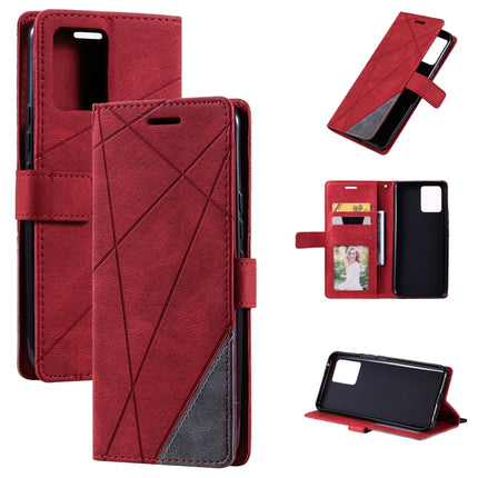 Skin Feel Splicing Horizontal Flip Leather Case with Holder & Card Slots & Wallet & Photo Frame, For OPPO A74 4G / F19, For OPPO A94 4G / F19 Pro, For OPPO Realme V13 5G, For OPPO Realme 8 4G
