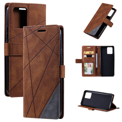 Skin Feel Splicing Horizontal Flip Leather Case with Holder & Card Slots & Wallet & Photo Frame, For OPPO A74 4G / F19, For OPPO A94 4G / F19 Pro, For OPPO Realme V13 5G, For OPPO Realme 8 4G