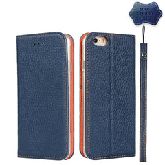 Horizontale Klapphülle aus Rindsleder mit Litschi-Textur, Halter, Kartenfächern, Geldbörse, Riemen und Kabelwickler, für iPhone X/XS, für iPhone XR, für iPhone XS Max