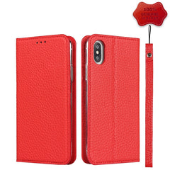 Litchi Texture Horizontal Flip Top Layer Cowhide Leather Case with Holder & Card Slots & Wallet & Strap & Wire Winder, For iPhone X / XS, For iPhone XR, For iPhone XS Max