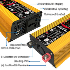 Tang III Generation 12V to 220V 6000W Car Power Inverter with LCD Display & Dual USB