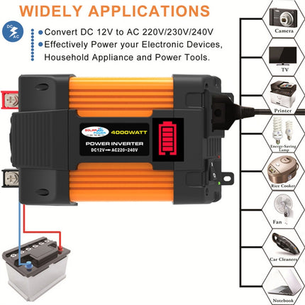 Little Wasp 12V to 220V 4000W Car Power Inverter with LED Display & Dual USB