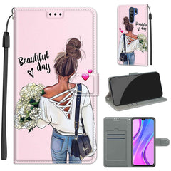 Voltage Coloured Drawing Magnetic Clasp Horizontal Flip PU Leather Case with Holder & Card Slots, For Xiaomi Redmi 9