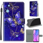 For Xiaomi Redmi 9 / C11 Blue Golden Chain Butterflies