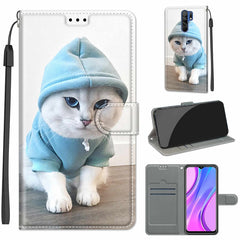 Voltage Coloured Drawing Magnetic Clasp Horizontal Flip PU Leather Case with Holder & Card Slots, For Xiaomi Redmi 9