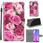 For Xiaomi Redmi 9 / C17 Green Leaf Pink Rose