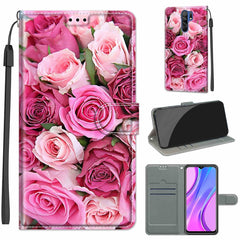 Voltage Coloured Drawing Magnetic Clasp Horizontal Flip PU Leather Case with Holder & Card Slots, For Xiaomi Redmi 9