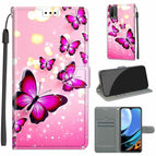 For Xiaomi Redmi 9 Power/Note 9 4G / C03 Gradient Pink Flying Butterflies