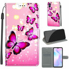 For Xiaomi Redmi 9A / C03 Gradient Pink Flying Butterflies