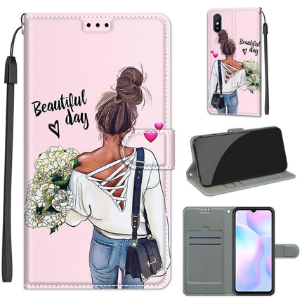 Voltage Coloured Drawing Magnetic Clasp Horizontal Flip PU Leather Case with Holder & Card Slots, For Xiaomi Redmi 9A