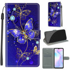 For Xiaomi Redmi 9A / C11 Blue Golden Chain Butterflies