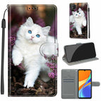 For Xiaomi Redmi 9C / C08 Flower Bush Big White Cat
