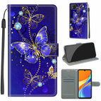 For Xiaomi Redmi 9C / C11 Blue Golden Chain Butterflies