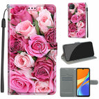 For Xiaomi Redmi 9C / C17 Green Leaf Pink Rose