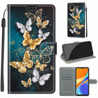 For Xiaomi Redmi 9C / C20 Gold Silver Flying Butterflies