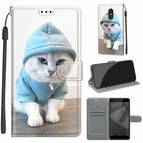 For Xiaomi Redmi Note 4X / C15 Blue Sweater White Cat