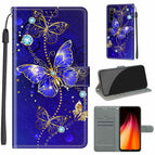 For Xiaomi Redmi Note 8 / C11 Blue Golden Chain Butterflies