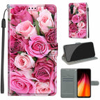 For Xiaomi Redmi Note 8 / C17 Green Leaf Pink Rose