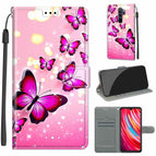 For Xiaomi Redmi Note 8 Pro / C03 Gradient Pink Flying Butterflies