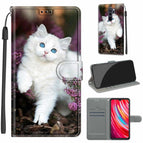 For Xiaomi Redmi Note 8 Pro / C08 Flower Bush Big White Cat