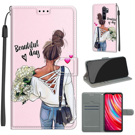 Voltage Coloured Drawing Magnetic Clasp Horizontal Flip PU Leather Case with Holder & Card Slots, For Xiaomi Redmi Note 8 Pro