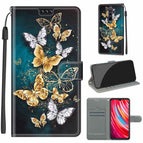 For Xiaomi Redmi Note 8 Pro / C20 Gold Silver Flying Butterflies