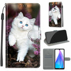 For Xiaomi Redmi Note 8T / C08 Flower Bush Big White Cat