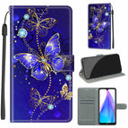 For Xiaomi Redmi Note 8T / C11 Blue Golden Chain Butterflies