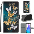 For Xiaomi Redmi Note 8T / C20 Gold Silver Flying Butterflies