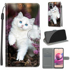 For Xiaomi Redmi Note 10 4G/Note 10S / C08 Flower Bush Big White Cat