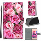 For Xiaomi Redmi Note 10 4G/Note 10S / C17 Green Leaf Pink Rose