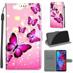 For Xiaomi Redmi Note 7 / C03 Gradient Pink Flying Butterflies