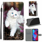 For Xiaomi Redmi Note 7 / C08 Flower Bush Big White Cat