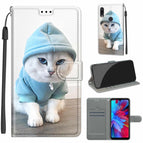 For Xiaomi Redmi Note 7 / C15 Blue Sweater White Cat