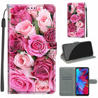 For Xiaomi Redmi Note 7 / C17 Green Leaf Pink Rose