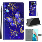 For Xiaomi Redmi Note 9 5G/ 9T / C11 Blue Golden Chain Butterflies