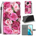 For Xiaomi Redmi Note 9 5G/ 9T / C17 Green Leaf Pink Rose