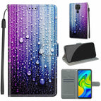For Xiaomi Redmi Note 9/Redmi 10X 4G / C05 Purple Blue Water Drops