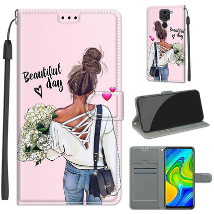 Voltage Coloured Drawing Magnetic Clasp Horizontal Flip PU Leather Case with Holder & Card Slots, For Xiaomi Redmi Note 9/Redmi 10X 4G