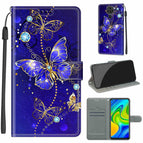 For Xiaomi Redmi Note 9/Redmi 10X 4G / C11 Blue Golden Chain Butterflies