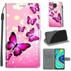 For Xiaomi Redmi Note 9S/9 Pro / C03 Gradient Pink Flying Butterflies