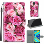 For Xiaomi Redmi Note 9S/9 Pro / C17 Green Leaf Pink Rose