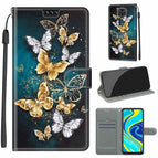 For Xiaomi Redmi Note 9S/9 Pro / C20 Gold Silver Flying Butterflies