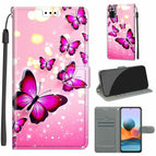 For Xiaomi Redmi Note 10 Pro Max/10 Pro / C03 Gradient Pink Flying Butterflies