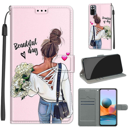 Voltage Coloured Drawing Magnetic Clasp Horizontal Flip PU Leather Case with Holder & Card Slots, For Xiaomi Redmi Note 10 Pro Max/10 Pro