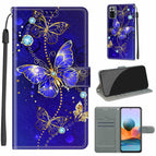 For Xiaomi Redmi Note 10 Pro Max/10 Pro / C11 Blue Golden Chain Butterflies