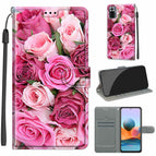 For Xiaomi Redmi Note 10 Pro Max/10 Pro / C17 Green Leaf Pink Rose