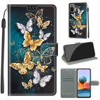 For Xiaomi Redmi Note 10 Pro Max/10 Pro / C20 Gold Silver Flying Butterflies
