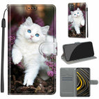 For Xiaomi Poco M3 / C08 Flower Bush Big White Cat